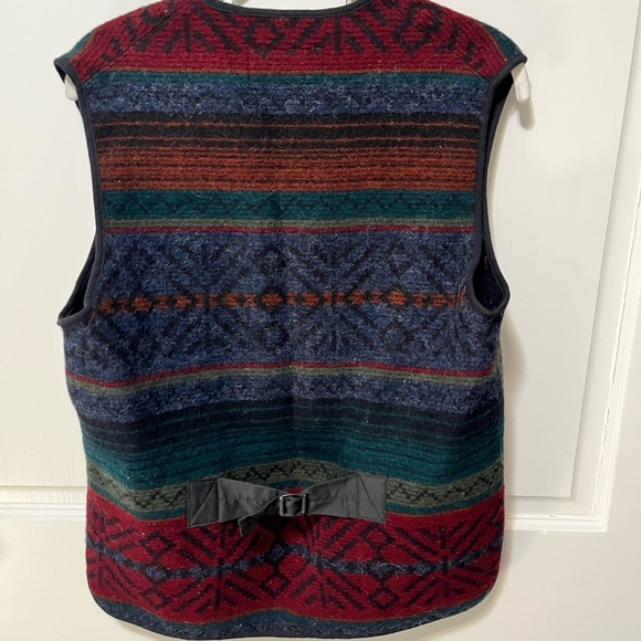 Vintage L.L. Bean women’s wool blanket Aztec southwest vest size s small - Picture 4 of 5